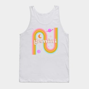 Gemini 70s Rainbow with Flowers Tank Top